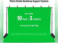 (Similar)Neewer Photo Studio Backdrop Support System, 10ft/3m Wide 6.6ft/2m High Adjustable Background Stand with 4 Crossbars, 6 Backdrop Clamps, 2 Sandbags, and Carrying Bag for Portrait & Studio Photography 39