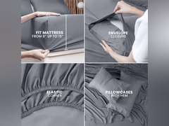 Utopia Bedding Queen Sheet Set 4 Piece Bed Sheets for Queen Size Bed, Soft and Breathable Microfiber, Includes 1 Fitted Sheet, 1 Flat Sheet and 2 Pillowcases (Grey) 16