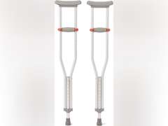 Medline Lightweight Aluminum Red Dot Guardian Crutches, for Patients 4 6 5 2 Tall, Walking Aid for Kids, Adults & Seniors, 300 lbs. Weight Capacity 33