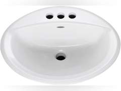 American Standard 0476.928.020 Aqualon Self-Rimming Countertop Lavatory Sink with 4-Inch Less Overflow, White 75