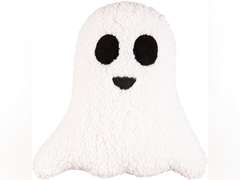 Evergreen Halloween 13" Shaped Comfortable Throw Pillow with Embroidering, Indoor Couch Pillows for Home Halloween Decoration (White Ghost) 20