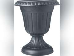 Arcadia Garden Products PL20GY 10" x 12" Traditional Plastic Urn, Medium, Grey 36