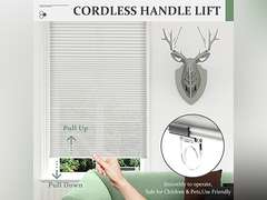 Cordless Cellular Shades, Light Filtering Honeycomb Blinds, Polyester Pleated Cellular Blinds for Windows, Home, Bedroom, Office, 23" W X 64" H, White 47