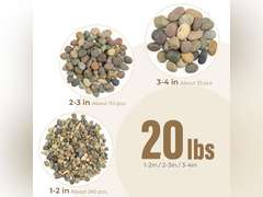 VINICS 40lbs Large River Rocks for Landscaping, 2-3 Inch Natural Unpolished Bulk Pebbles, Hand-Picked Premium Stones for Garden Design Fish Tank, Flower Pots, Pathways and Backyard, Mixed Color 98