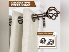 (Similar)different color KAMANINA Bronze Curtain Rod 32 to 58 Inch(2.6-4.8ft), Adjustable Curtain Rods for Windows 28 to 48 Inch, 3/4 Inch Splicing Drapery Rods with Twisted Cage Finial 19