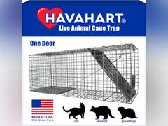 HAVAHART 1079SR Large 1-Door Humane Catch and Release Live Animal Trap Cage - Live Raccoon Trap, for Bobcats, Beavers, Dogs, & More 70