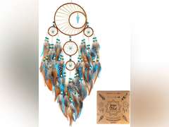 Urdeoms Large Dream Catchers for Girls Room Decor Boho Moon Dream Catcher Wall Decor Turquoise Hanging Ornament for Living Room Dorm Decor Hippie Gifts (NO.34) 19