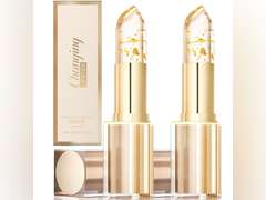 2Pcs Transferproof Color Changing Lipstick,Gold Crystal Color Changing Lipstick,Long Lasting 24 Hours Moisturizing Glossy Shine Lip Gloss for Women 13