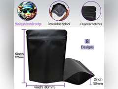 100 Pack Storage Bags, Resealable Candy Bags, Gift Baggies, Stand-up Packaging Pouch (GB) 25