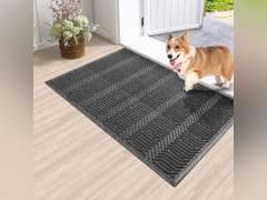 Door Mat Indoor Entrance, Sturdy Front Door Mat Outdoor, Absorbent Muddy Dirt Resist Welcome Door Mats, Non-Slip Backing Entry Mat Doormat for Entryway, Fade and Stain Resistant, 47x32 Inch, Grey 48