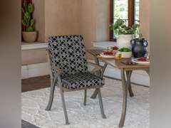 Arden Selections Outdoor Dining Chair Cushion 20 x 20, Black Global Stripes 4 pieces 146