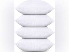 Utopia Bedding Throw Pillows (Set of 4, White), 18 x 18 Inches Pillows for Sofa, Bed and Couch Decorative Stuffer Pillow 21
