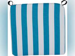 Blazing Needles Square Outdoor Chair Cushion, 20 x 19, Classic Stripe Turquoise 2 Count 72