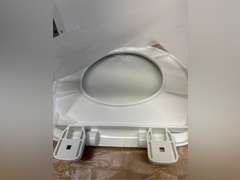 Mayfair 880SLOW 000 Caswell Toilet Seat Will Slowly Close and Never Loosen, Round, Long Lasting Plastic, White 36