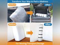 Queen/Full/Full-XL Foam Mattress Vacuum Bag for Moving, Vacuum Seal Mattress Bag with Straps 24