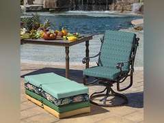 Arden Outdoor Dining Chair Cushion, 20 in x 20 in, Weather-Proof, Rain-Proof, Fade Resistant Patio Cushion for Patio, Dining, or Rocking Chairs 20 x 20, Alana Tile (2 items) 58