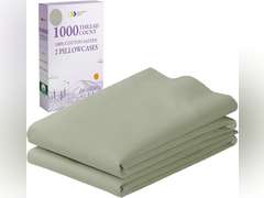 California Design Den Standard/Queen Size Pillow Cases Set of 2 - Luxury 1000 Thread Count Sateen, Soft & Thick 100% Cotton Pillow Cases Standard Size, Durable, Hotel Quality - Sage Green 30