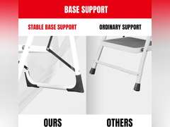 BIG RED 3 Step Ladder: Ergonomic Folding Stool with Anti-Slip Pedal, Step Stool with Padded Handle for Kitchen, Household, Offices. 400 lb Capacity 68