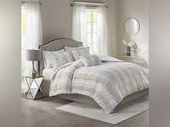 Madison Park Zuri Soft Plush Comforter Set, Faux Fur Animal Stripes Design, Faux Mink On The Reverse, Modern All Season Bedding Set with Matching Sham, Full/Queen, Snow Leopard 4 Piece 89