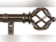 (Similar)different color KAMANINA Bronze Curtain Rod 32 to 58 Inch(2.6-4.8ft), Adjustable Curtain Rods for Windows 28 to 48 Inch, 3/4 Inch Splicing Drapery Rods with Twisted Cage Finial 19
