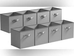GRANNY SAYS Cube Storage Bins, 13x13x13 Cube Storage Organizer, Collapsible Storage Bins, Closet Storage Bins, Baskets for Shelves, Fabric Storage Cube, Cubby Storage Organization Gray, 8-Pack 36