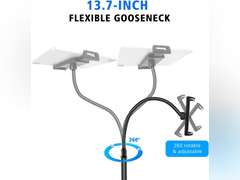 AICase Aluminium Adjustable Height Adjustable (91 cm - 137 cm) & 2.2 kg Stable Base with Gooseneck Compatible with iPad/Tablet from 4.6-13 Inches/Mobile Phone Holder Holder Floor Stand 40