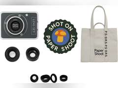 Paper Shoot Tote Bag Bundle H with Mushroom Lens Cap & 6 Prism & Radial Lenses Stylish Camera Accessory for Photography Enthusiasts 55