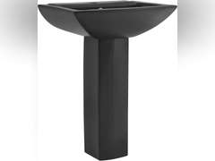 Sublime Square Two-Piece Pedestal Sink in Matte Black 234