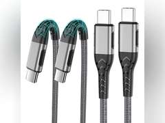 Durcord USB C to USB C Cable, 2Pack 100W 6ft USB C Charger Cable Fast Charging for Android/Phone/Pad, Type C to Type C Charger Braided USB Cable Compatible withi Phone 15 Pro Plus Max Silver 14