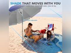 7ft Beach Umbrella with Sand Anchor & Tilt 186
