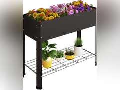 PROXRACER Raised Garden Bed with Detachable Legs Elevated Metal Planter Box for Growing Fresh Herbs Vegetables Flowers Succulents&Other Plants for Outdoor Backyard Patio Deck Balcony Black L 135