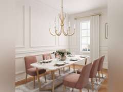 KSANA Chandelier for Dining Room, 6 Light Gold Chandeliers with Crystal, Modern Chandelier Hanging Light Fixtures in Vintage Brushed Gold 12