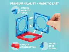 Play Brainy Magnetic Marble Run for Kids Ages 3 & Up - 72-Piece Magnetic Tiles with Rocket Elevator, Space-Themed Magnet Toys for Boys & Girls - STEM Educational Toys Set with Stickers & Storage Case 40