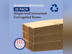 BOX USA B16126 Flat Corrugated Boxes, 16"L x 12"W x 6"H, Kraft (Pack of 25) 39.99