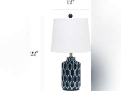 Elegant Designs LT3306-BLU Table Lamp, Blue 27