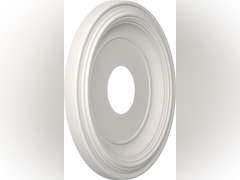 Ekena Millwork CMP13TRGBW Traditional Thermoformed PVC Ceiling Medallion (Fits Canopies up to 7 1/2"), 13"OD x 3 1/2"ID x 1 1/4"P, UltraCover Satin Blossom White 49