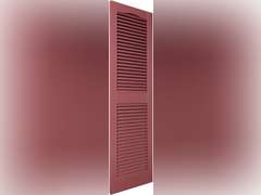 Lifetime Vinyl LL1S14X05500WN Standard Cathedral Top Center Mullion, Open Louver Vinyl Shutters, w/Installation Shutter-Lok's & Matching Screws (Per Pair), 14.5""W x 55""H, Wineberry 59