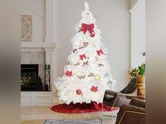 BESTHLS White Christmas Tree 7FT Artificial Christmas Tree Pine for Holiday Decoration with Metal Stand and 1100 Branch Tips (7 Foot) 100