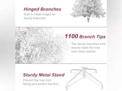 BESTHLS White Christmas Tree 7FT Artificial Christmas Tree Pine for Holiday Decoration with Metal Stand and 1100 Branch Tips (7 Foot) 100
