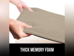 GORILLA GRIP Slip Resistant Chair Cushions, No Ties Required, Memory Foam Pads for Dining Room, Kitchen Table, Office, Rocking Chairs, Plush Seat Cover Cushion Pad, Home Decor, Set of 2 16x16, Beige 38
