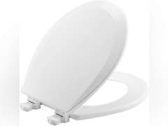 BEMIS 500EC 390 Toilet Seat with Easy Clean & Change Hinges, 1 Pack Round, Cotton White 17