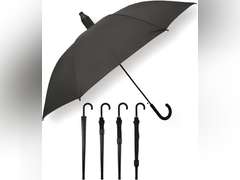 Non-drip lightweight umbrella with Cover, plastic Telescopic cover, Windproof canopy heavy duty, Rainproof, J Stick Handle with Easy Grip, Durable for travel, Black, suitable for Women, Men, & kids. 20