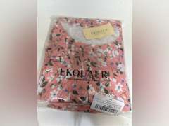 Ekouaer Pajama Set for Women 2 Piece Sleepwear Short Sleeve Pleated Top and Long Pants Soft Pjs Loungewear with Pockets size L 19
