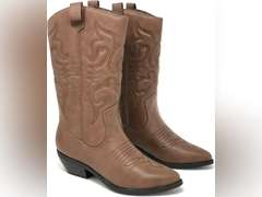 Soda Red Reno Western Cowboy Pointed Toe Knee High Pull On Tabs Boots color brown Size: 9 33