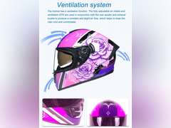 Full Face Motorcycle Helmet DOT Approved Motorbike Moped Street Bike Racing Crash Helmet, Men and Women 75