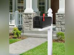 Architectural Mailboxes Parsons Medium Capacity, Plastic Post Mount Mailbox, Black 31