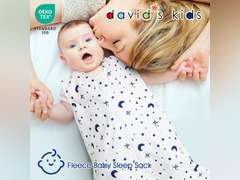 david's kids Micro Fleece Baby Sleep Sack 6-12 Months, Soft Warm Baby Wearable Blankets with 2-Way Zipper, 2 Pack Comfy Sleeping Bags for Infant Newborn Boys Girls Neutral, Medium Size, Space Navy 24