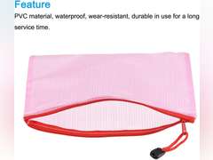 MECCANIXITY Mesh Zipper Bags, A3 Size 16x13 File Document Pockets Bill Pouch Folders for Office Home Supply, Pink Pack of20 ps 46