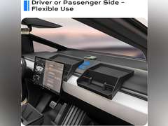 for Cybertruck Dash Tray Organizer Custom Fit Behind-Screen Storage Tray with Anti-Slip Pads & Secure Clips, Silicone Console Organizer for Tesla Cybertruck Accessories 2025 60