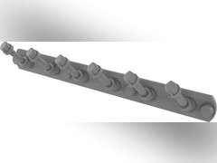 Allied Brass P-300-HK-6 Pipeline Collection 6 Position Tie and Belt Rack Decorative Hook, Matte Gray 89